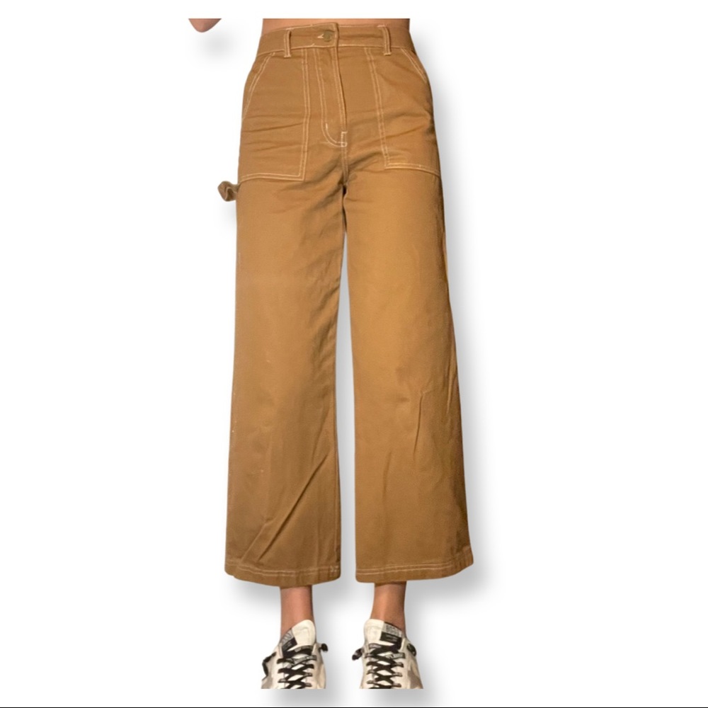 Tan wide leg carpenter pants